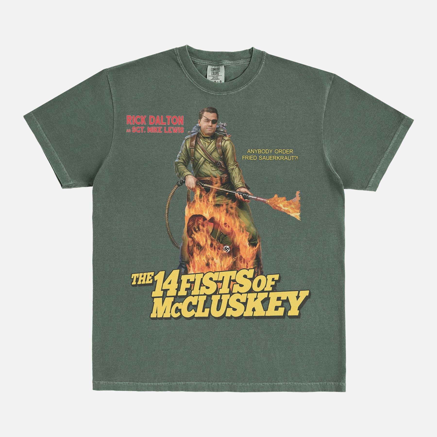 once upon a time in hollywood rick dalton 14 fists of mccluskey  movie t-shirt