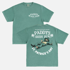 Comfort Colors Green Its Always Sunny in Philadelphia Paddy's Irish Pub Graphic Tee, Philly St. Patricks Day TV Show memorabilia promo t-shir