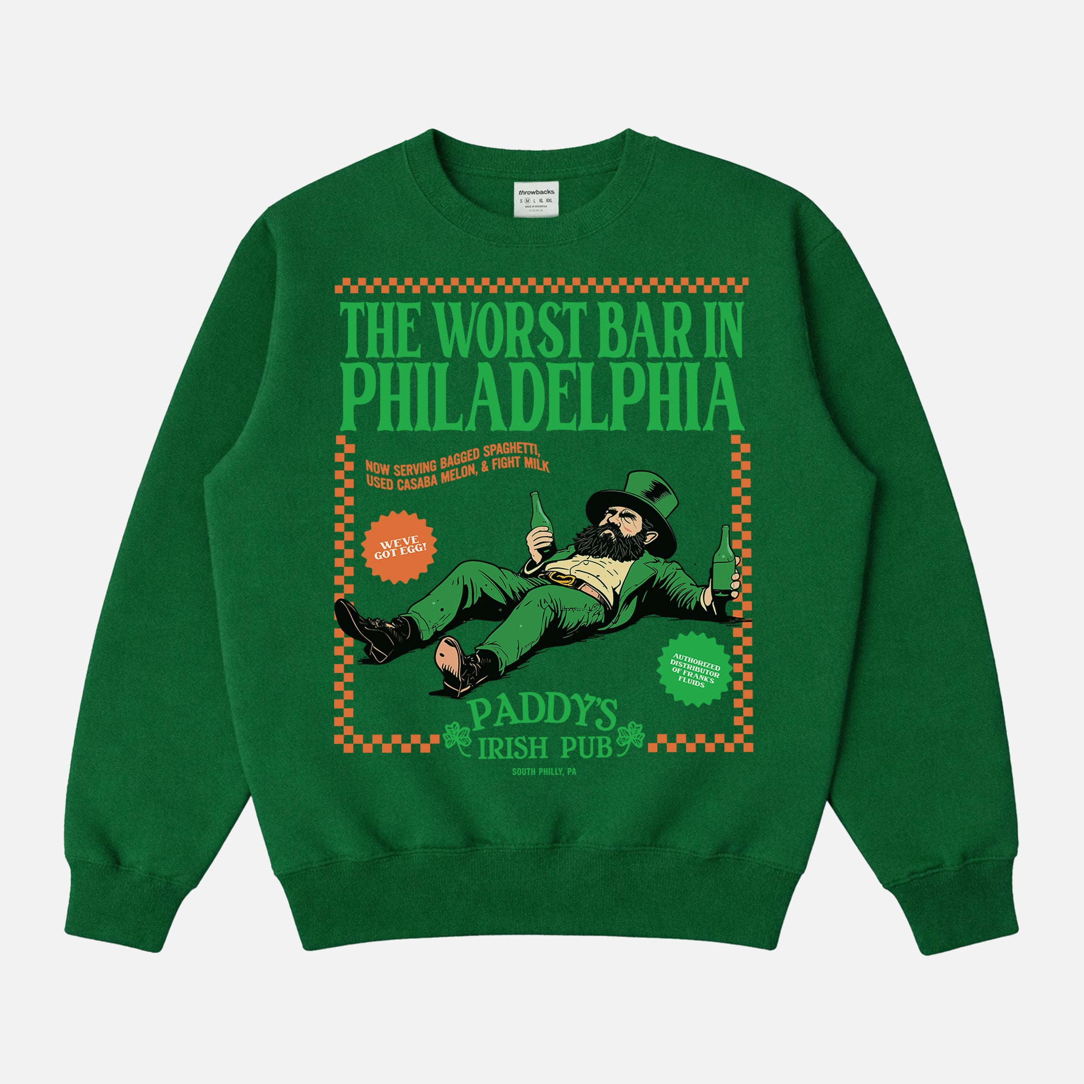 Funny It's Always Sunny in Philadelphia PAddy's Irish Pub St. Patrick's Day Irish Green crewneck sweatshirt