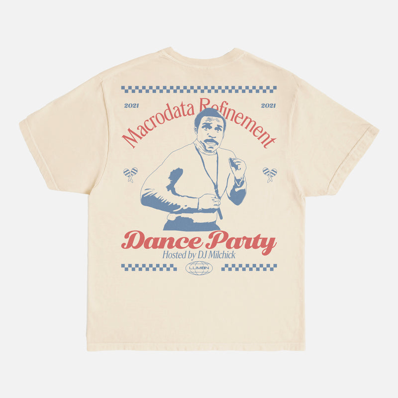 Funny Severance TV show graphic tee, Retro Lumon macrodata refinement dance party t-shirt for sale 