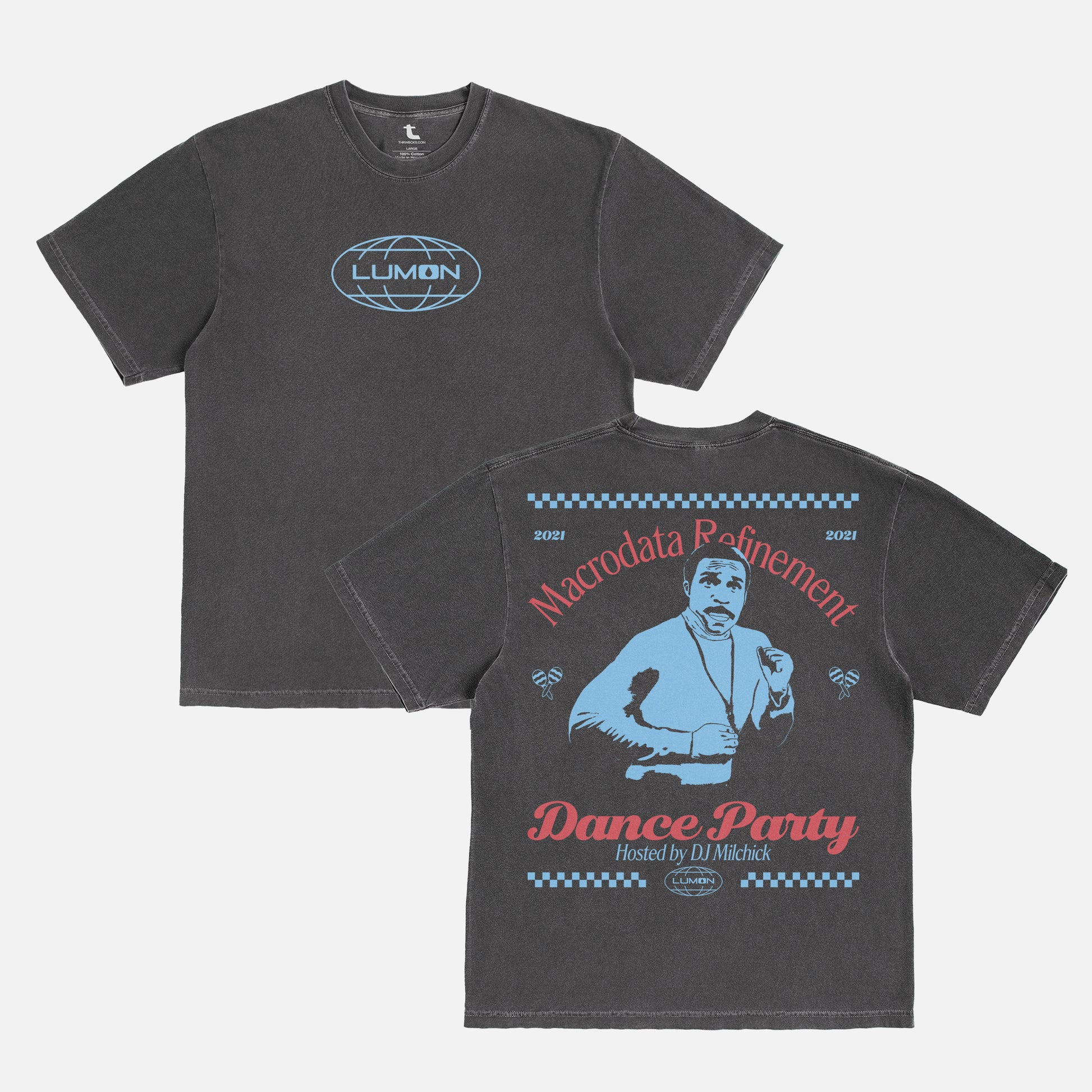 Funny Severance TV show graphic tee, Retro black comfort colors Lumon macrodata refinement dance party t-shirt with front back print at throwbacks