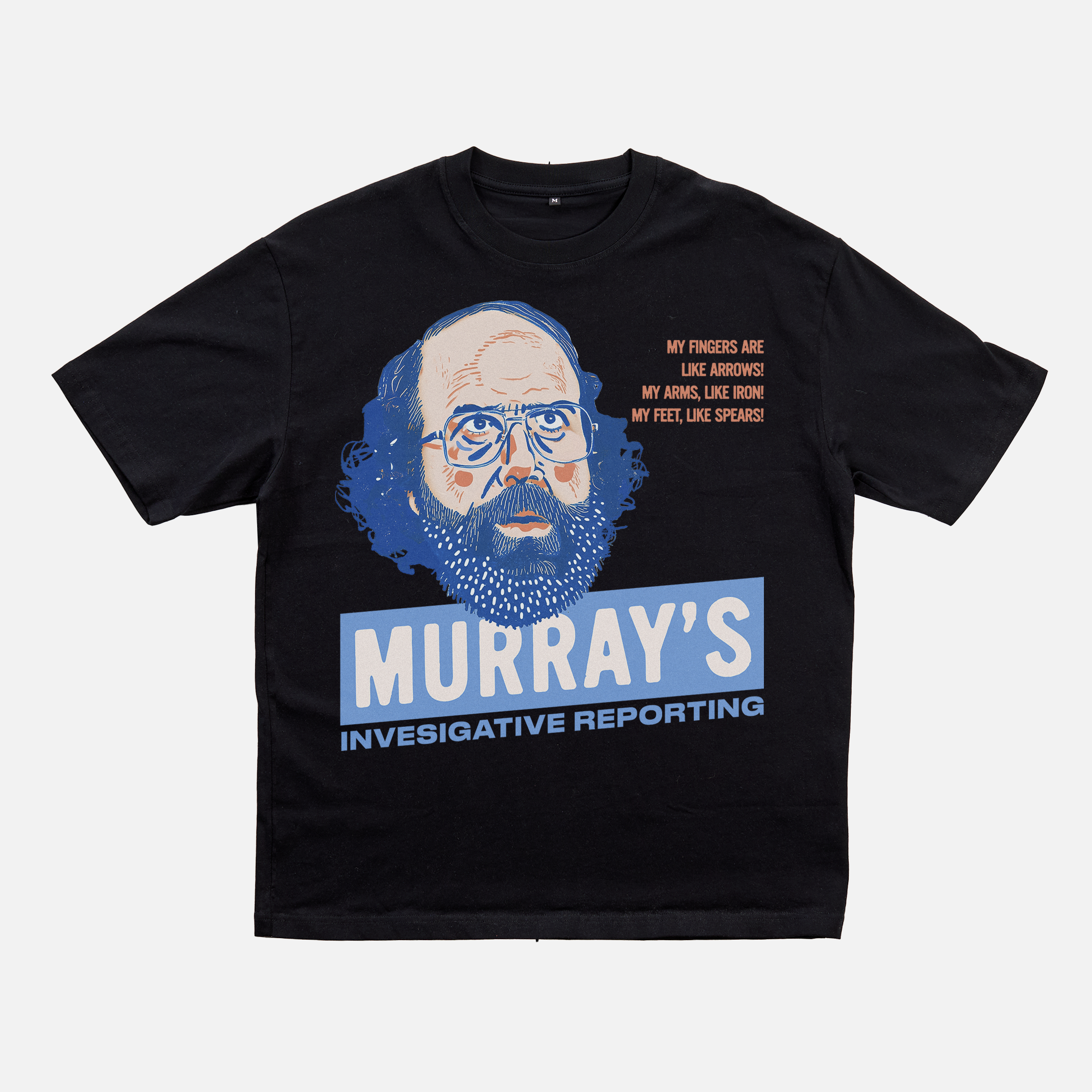 funny black stranger things murray bauman investigative reporting ad graphic tee shirt 