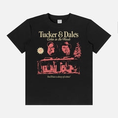 Funny Tucker & Dale Vs evil movie t-shirt, black cult classic comedy horror movie graphic tee