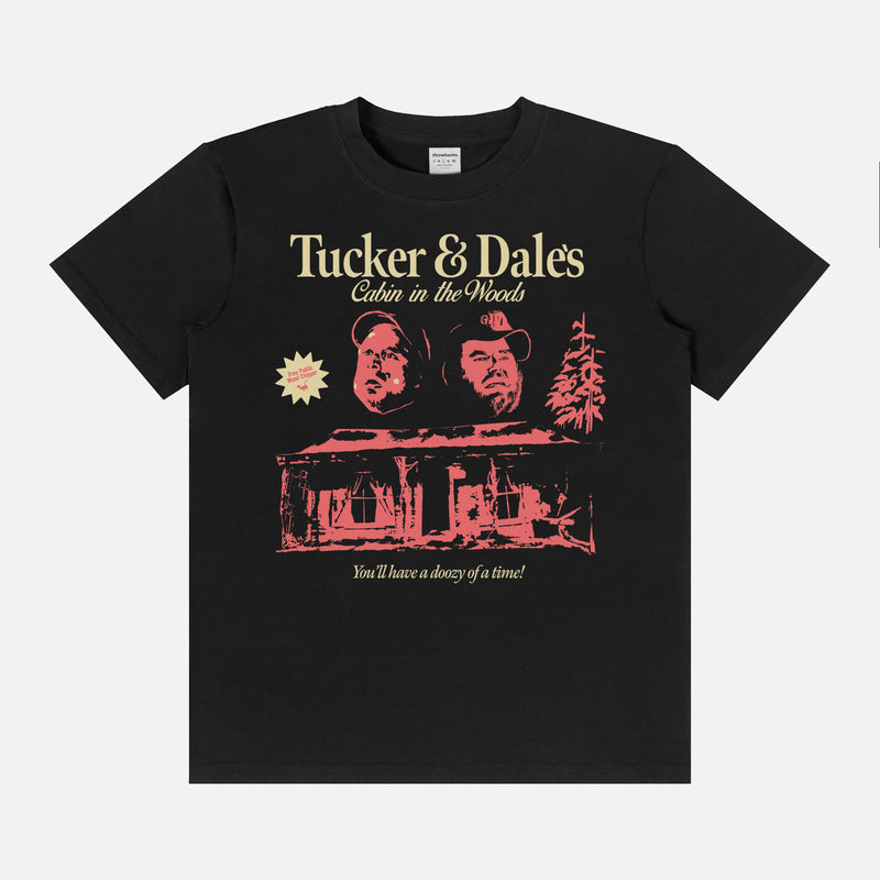 Funny Tucker & Dale Vs evil movie t-shirt, black cult classic comedy horror movie graphic tee