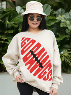 Cute beige off white Georgia Bulldogs football sweatshirt, retro unisex heavyweight Go Dawgs crewneck