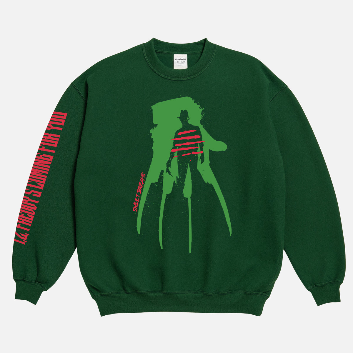 A Nightmare on Elm Street horror movie crewneck sweatshirt with freddy silhouette and sweater