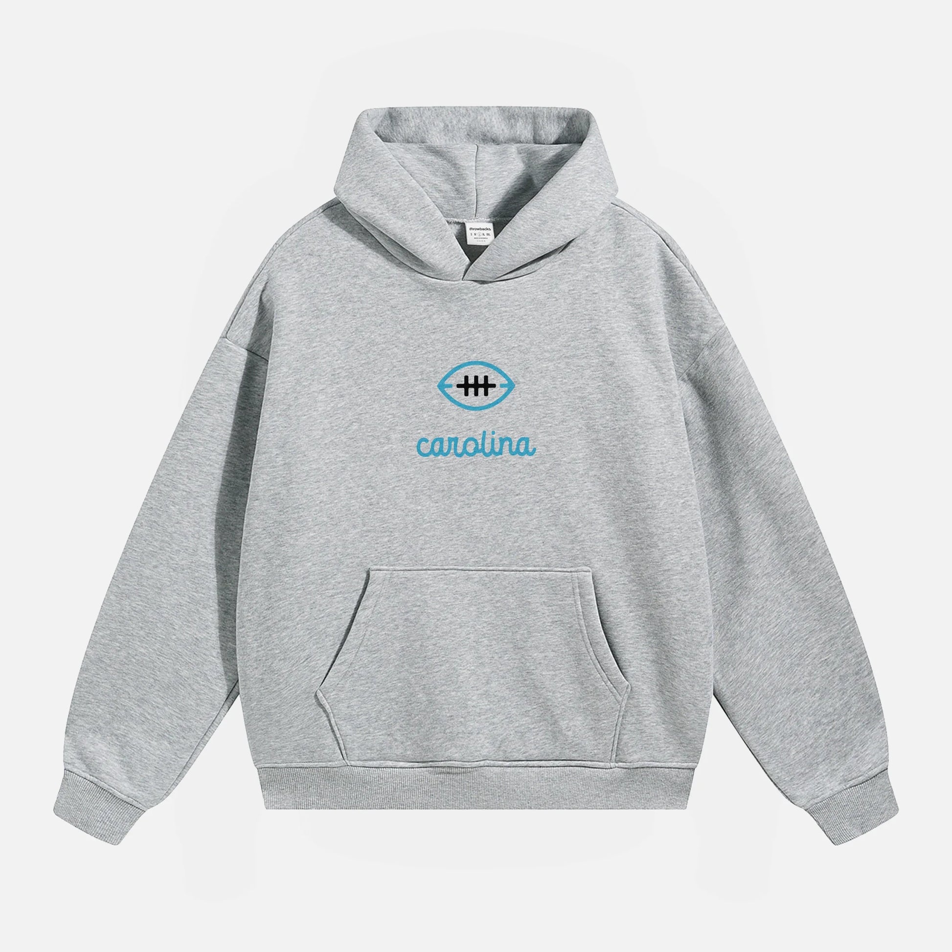 Heavyweight grey Carolina Panthers streetwear hoodie sweatshirt