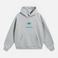 Heavyweight grey Carolina Panthers streetwear hoodie sweatshirt