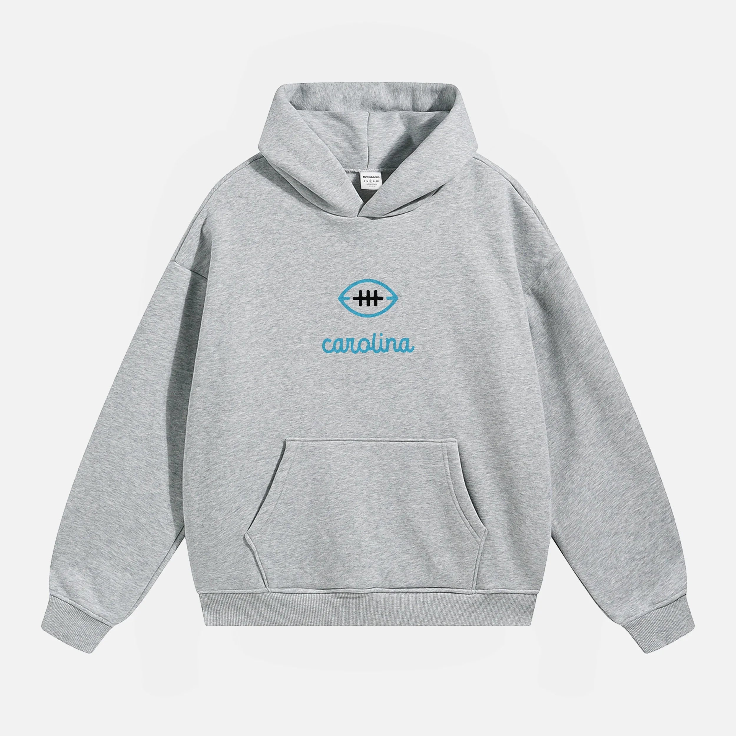 Heavyweight grey Carolina Panthers streetwear hoodie sweatshirt
