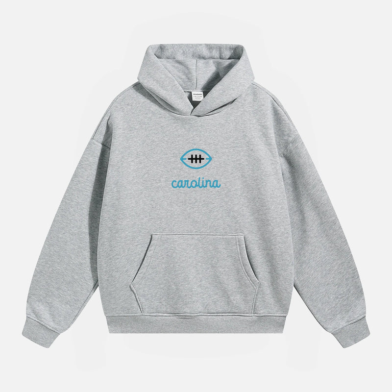 Heavyweight grey Carolina Panthers streetwear hoodie sweatshirt