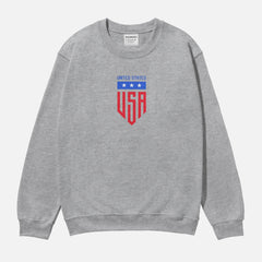 Navy United States Soccer Team World Cup Crewneck Sweatshirt, Grey, red, blue USMNT heavyweight pullover sweater for men and women