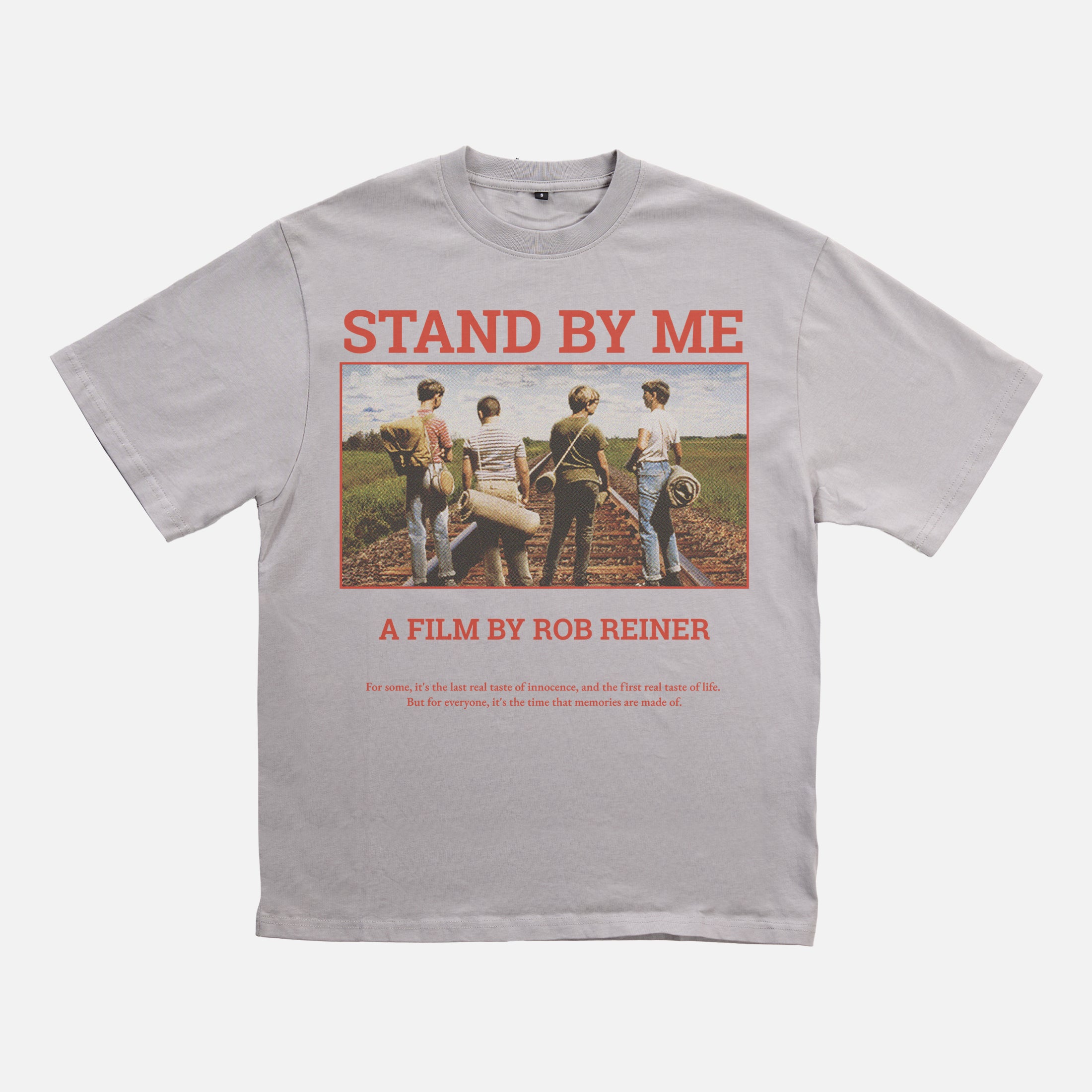 Grey Stand by Me movie graphic t-shirt, retro 80s movie shirt 
