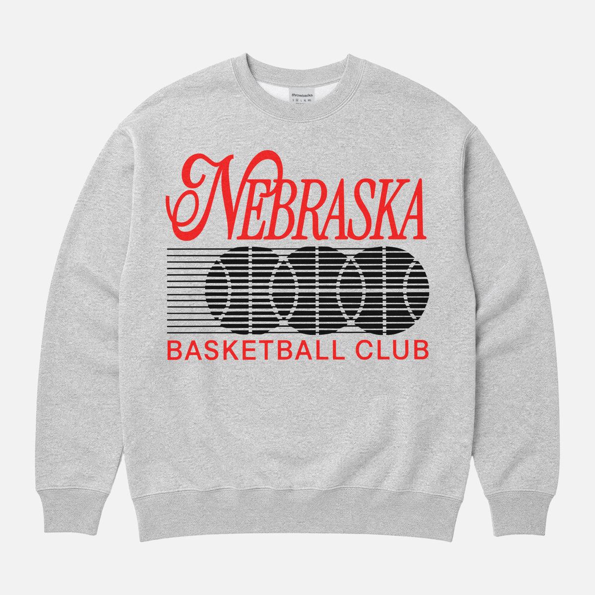 cute retro 80s and 90s Nebraska Cornhuskers college basketball streetwear grey  crewneck sweatshirt