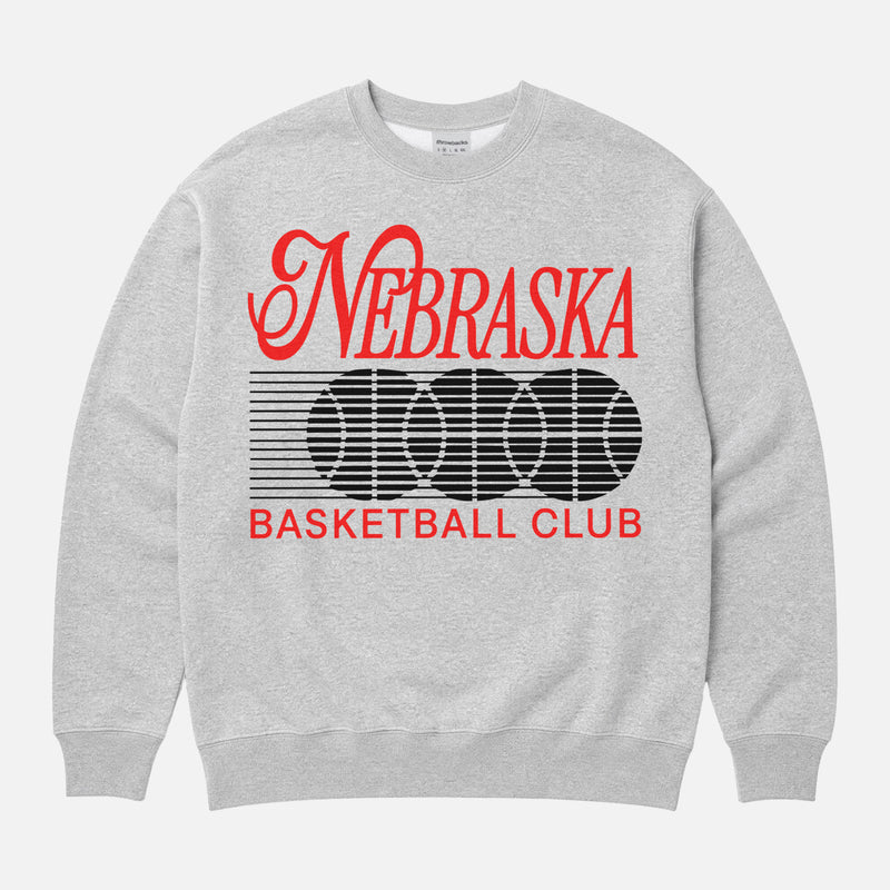 cute retro 80s and 90s Nebraska Cornhuskers college basketball streetwear grey  crewneck sweatshirt