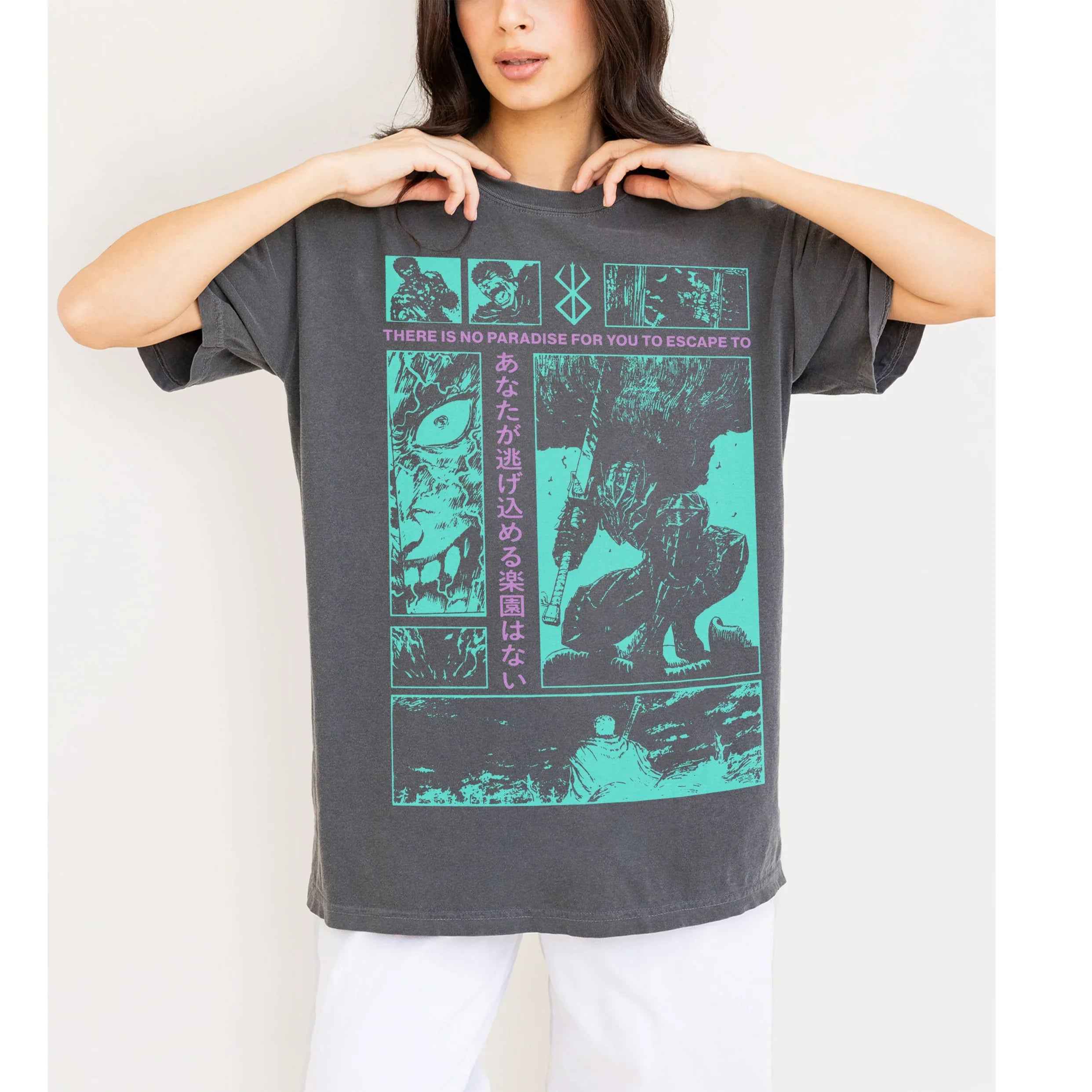 Berserk Teal Grunge Anime Streetwear T-Shirt