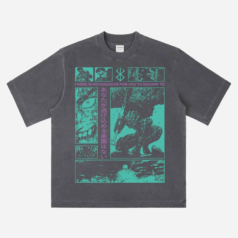 Berserk Teal Grunge Anime Streetwear T-Shirt
