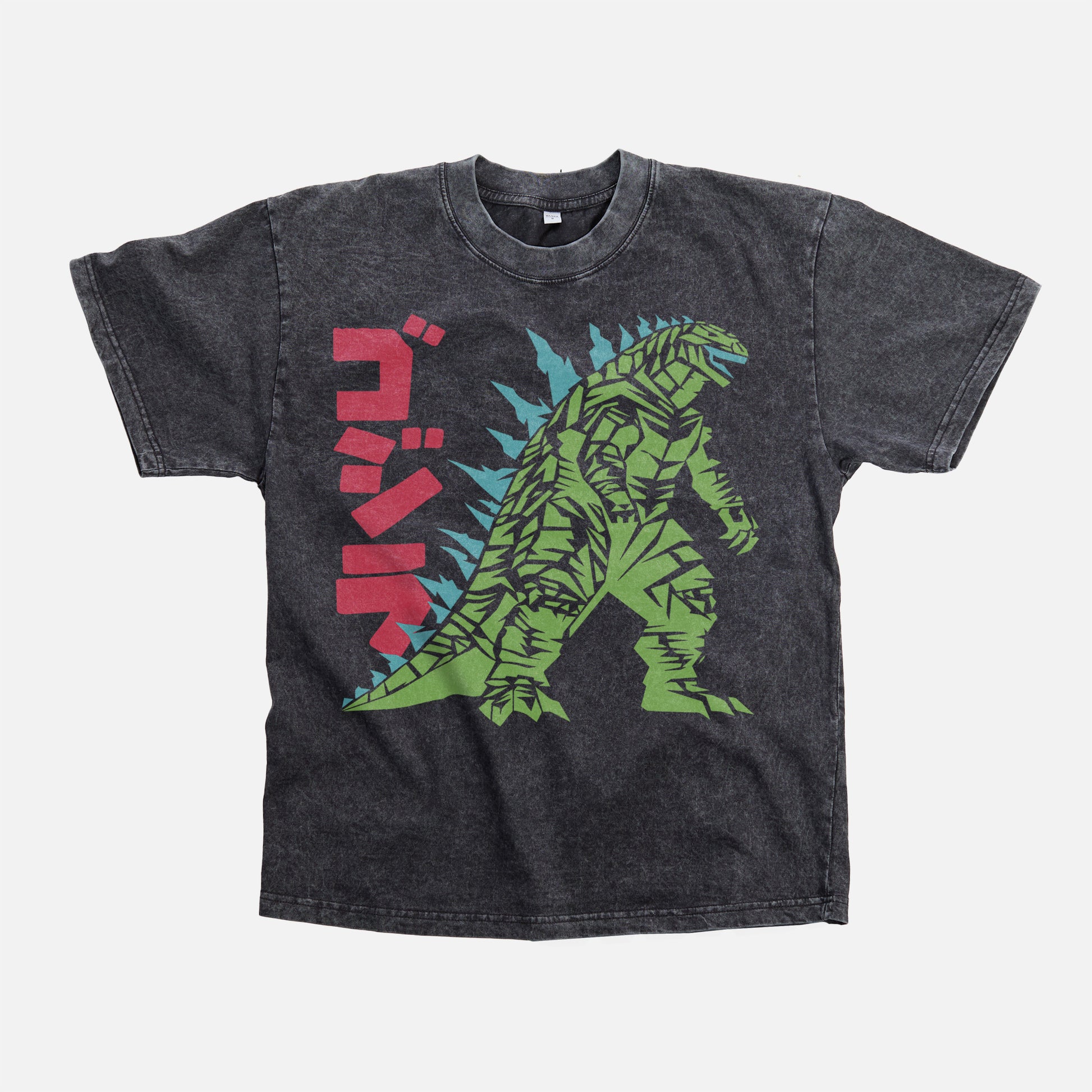 Grunge Godzilla streetwear graphic t-shirt with oversized japanese movie poster