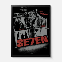 Framed David Fincher Se7en movie poster 