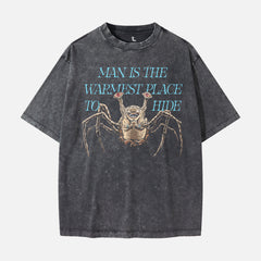 John Carpenter's The Thing horror movie t-shirt, distressed grunge black 1982 the thing norris spiderhead graphic tee