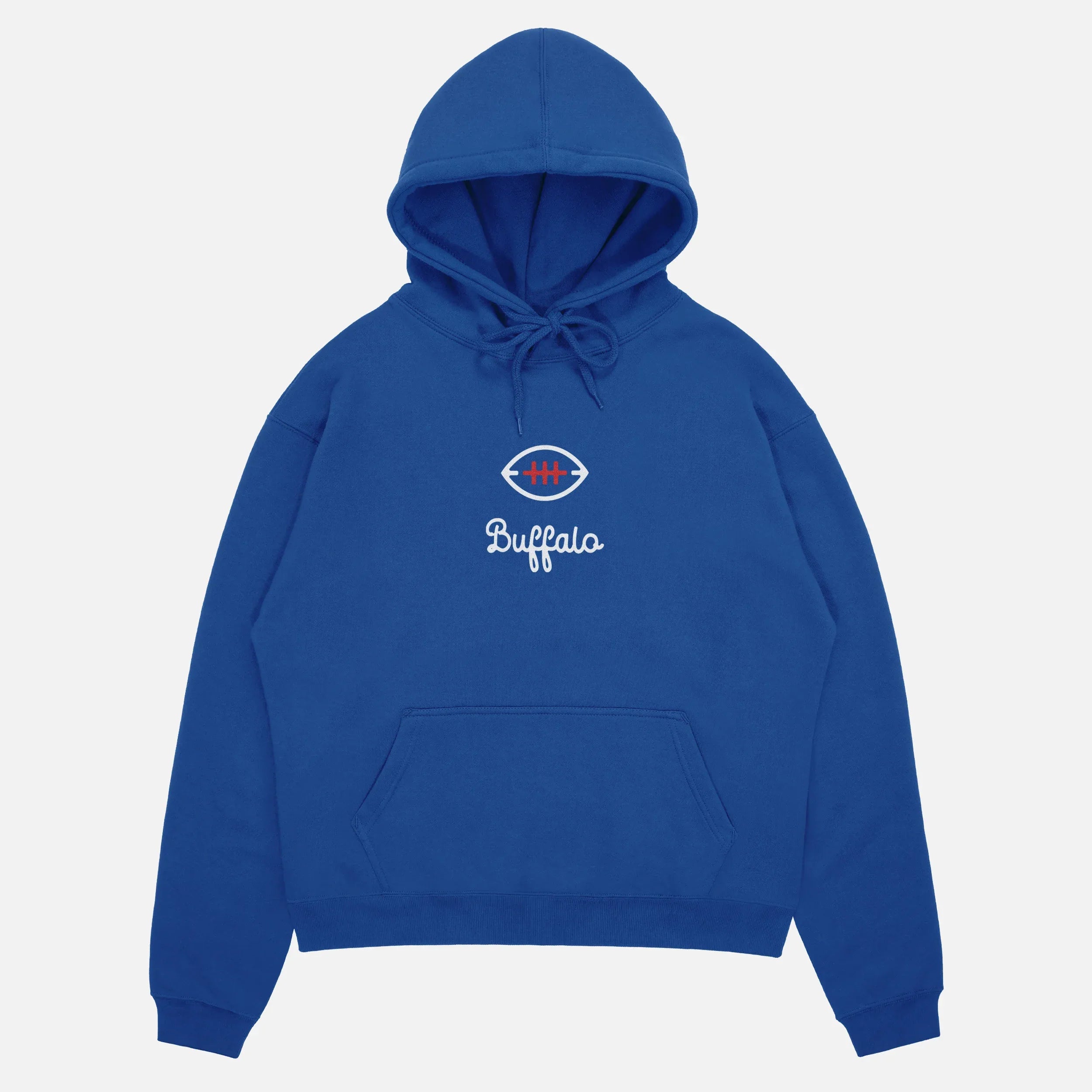 Retro Buffalo Bills minimal hoodie heavyweight royal blue football hooded sweatshirt