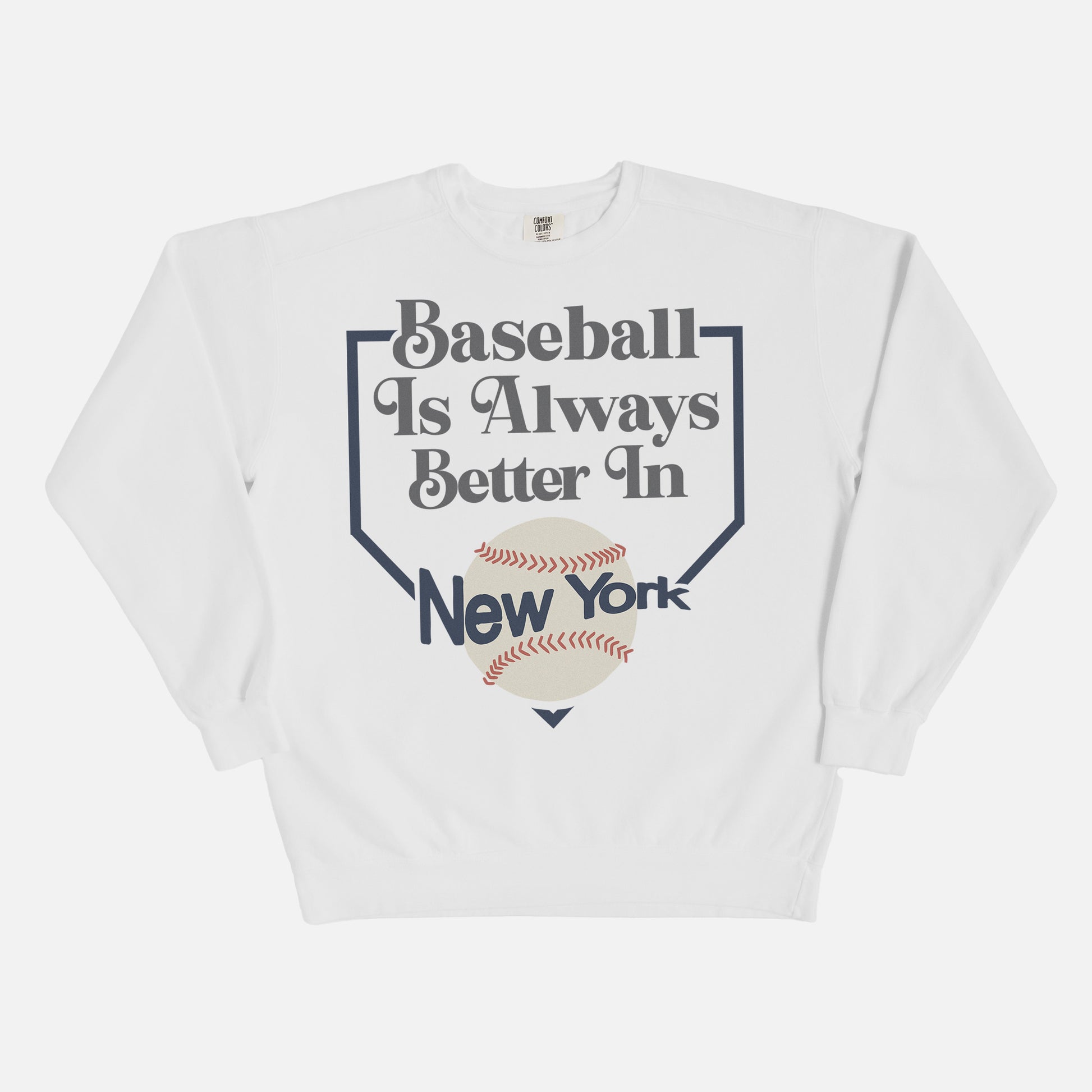 Vintage New York Yankees sweatshirt, oversized white, navy, and silver comfort colors NY baseball fan crewneck sweater