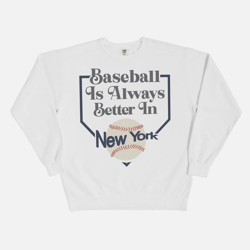 Vintage New York Yankees sweatshirt, oversized white, navy, and silver comfort colors NY baseball fan crewneck sweater