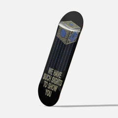 Hellraiser Movie skateboard, retro 80s horror movie pinhead lament configuration skate deck wall art memorabilia