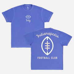 Unisex Throwback faded royal blue comfort colors Indianapolis Colts t-shirt with front and back print and custom Indy football logo