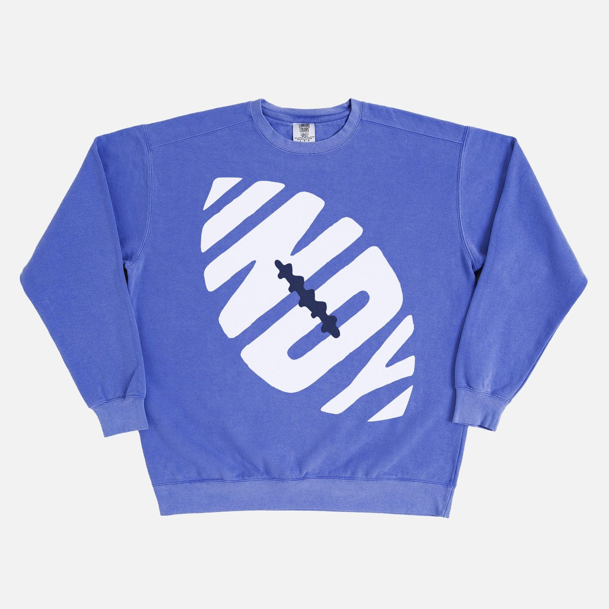 cute minimal Indianapolis Colts comfort colors washed blue crewneck sweatshirt
