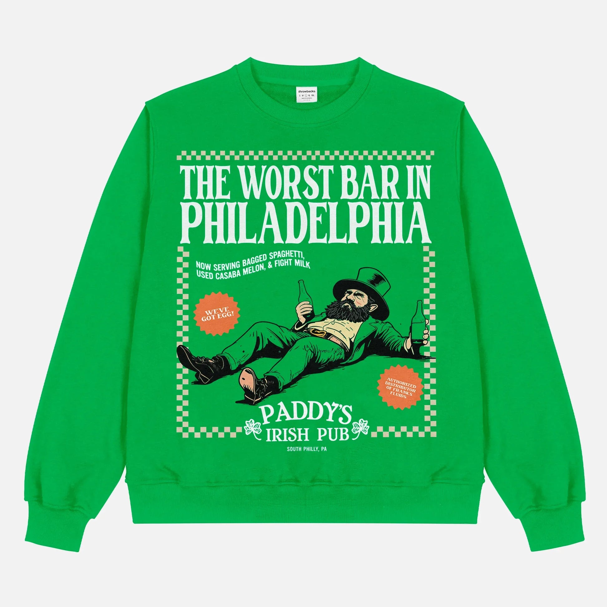 Funny It's Always Sunny in Philadelphia PAddy's Irish Pub St. Patrick's Day Irish Green crewneck sweatshirt