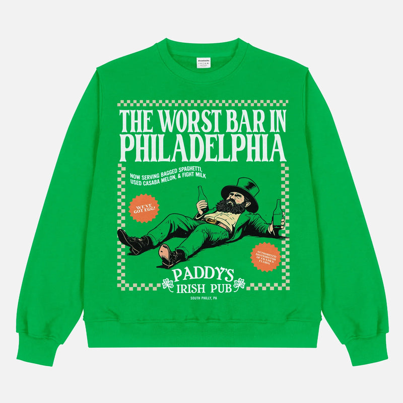 Funny It's Always Sunny in Philadelphia PAddy's Irish Pub St. Patrick's Day Irish Green crewneck sweatshirt