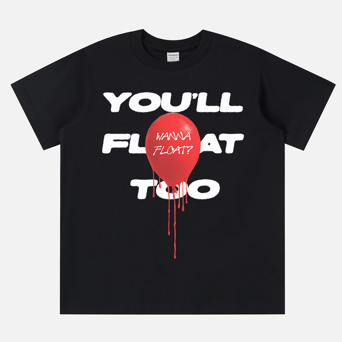 it horror movie graphic tee black with red balloon horror movie memorabilia for sale at throwbacks