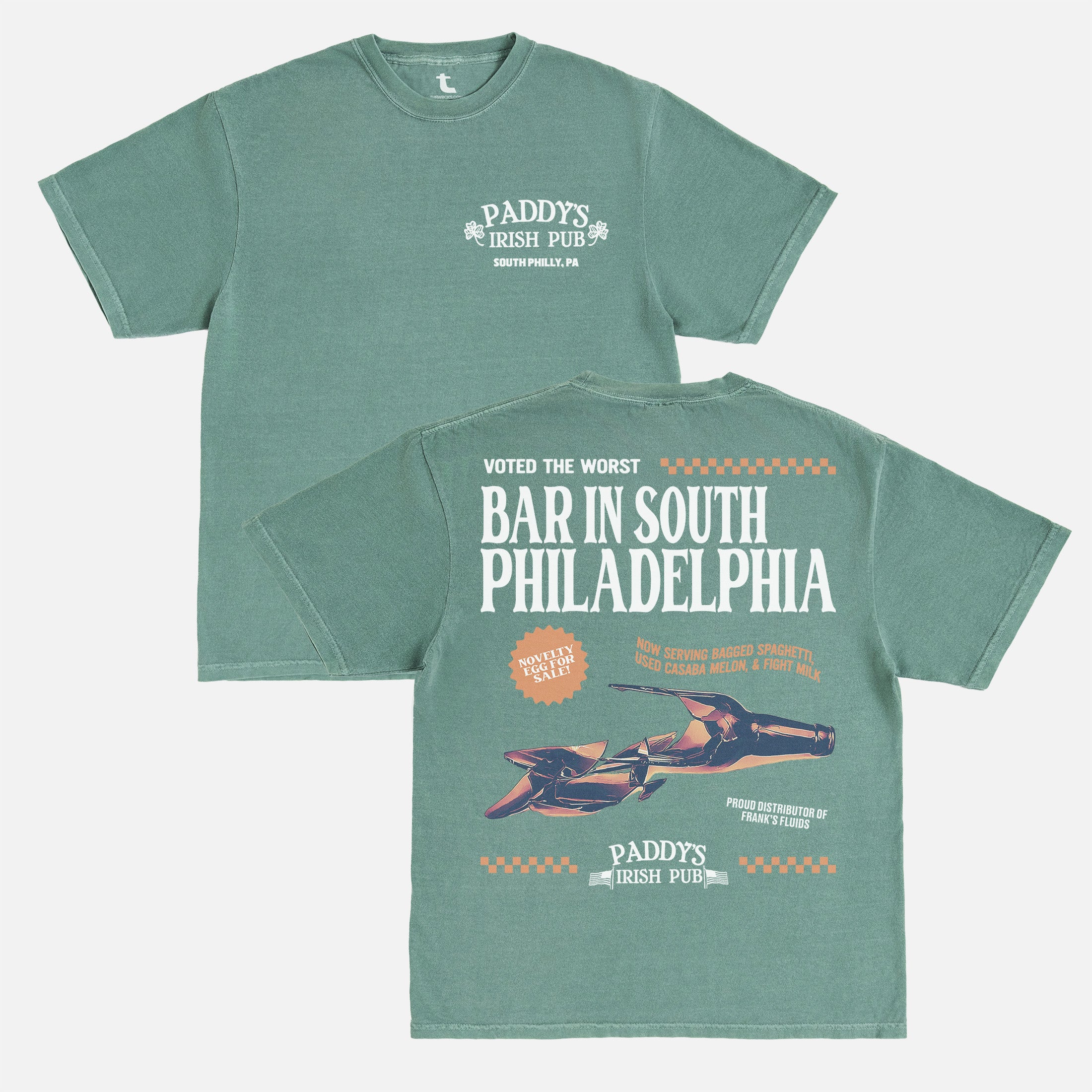 its always sunny in philadelphia t-shirt, funny paddys irish pub graphic tee with front and back print