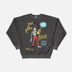 Retro pulp fiction movie sweatshirt, faded distressed black jack rabbit slims 90s Tarantino movie crewneck for men and women at Throwbacks