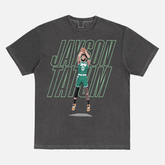 Washed black Comfort Colors Jayson Tatum Jump Shot illustration boston celtics graphic T-Shirt