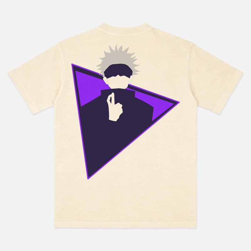 Jujutsu Kaisen satoru fingers crossed t-shirt with front and back print, JJK anime manga graphic tee for men and women