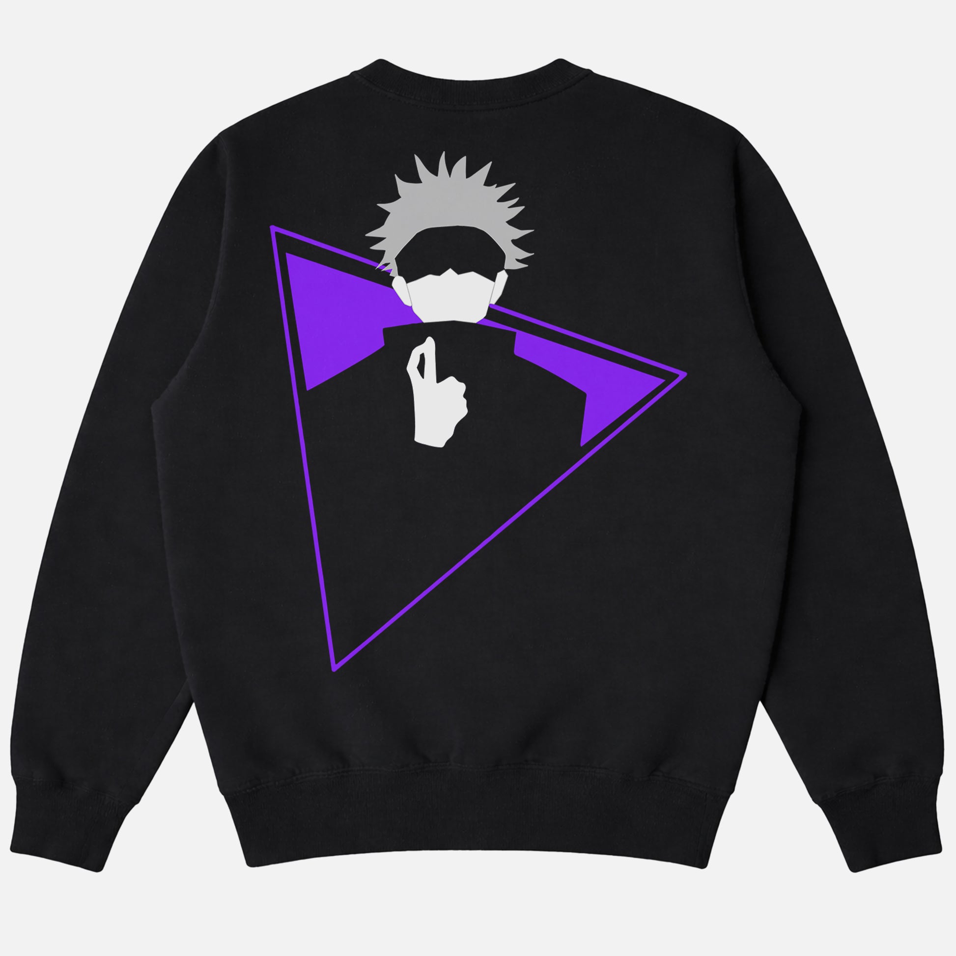 Jujutsu Kaisen Fingers Cross Satoru JJK Sweatshirt with minimal front and back print for manga anime fans