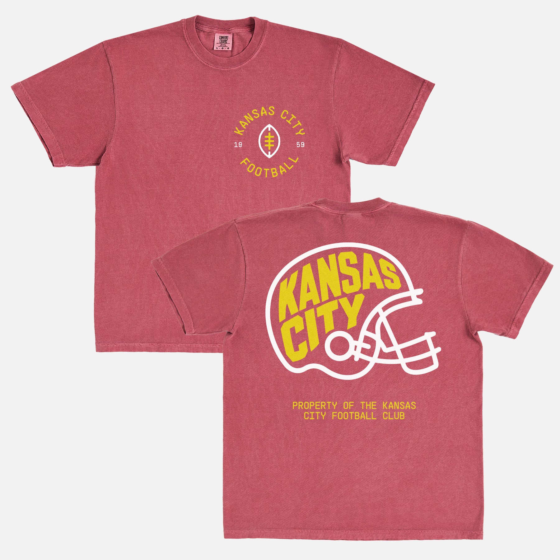 Cute vintage Kansas City Chiefs washed red comfort colors graphic tee shirt