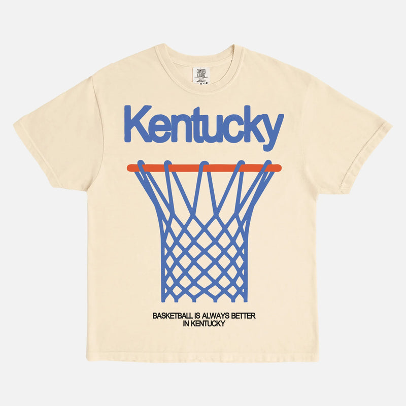 Comfort Colors Kentucky Wildcats off white graphic tee for college basketball streetwear fans