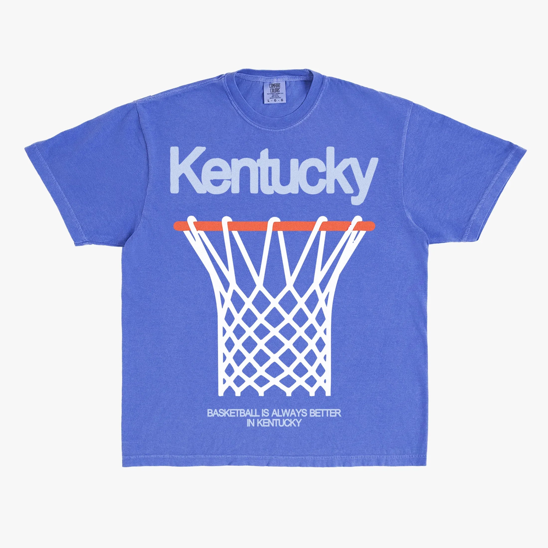 Comfort Colors Kentucky Wildcats distressed blue graphic tee for college basketball streetwear fans