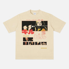 Off White Kill Bill movie graphic tee, Quentin Tarantino Hatori Hanzo sword streetwear t-shirt for sale
