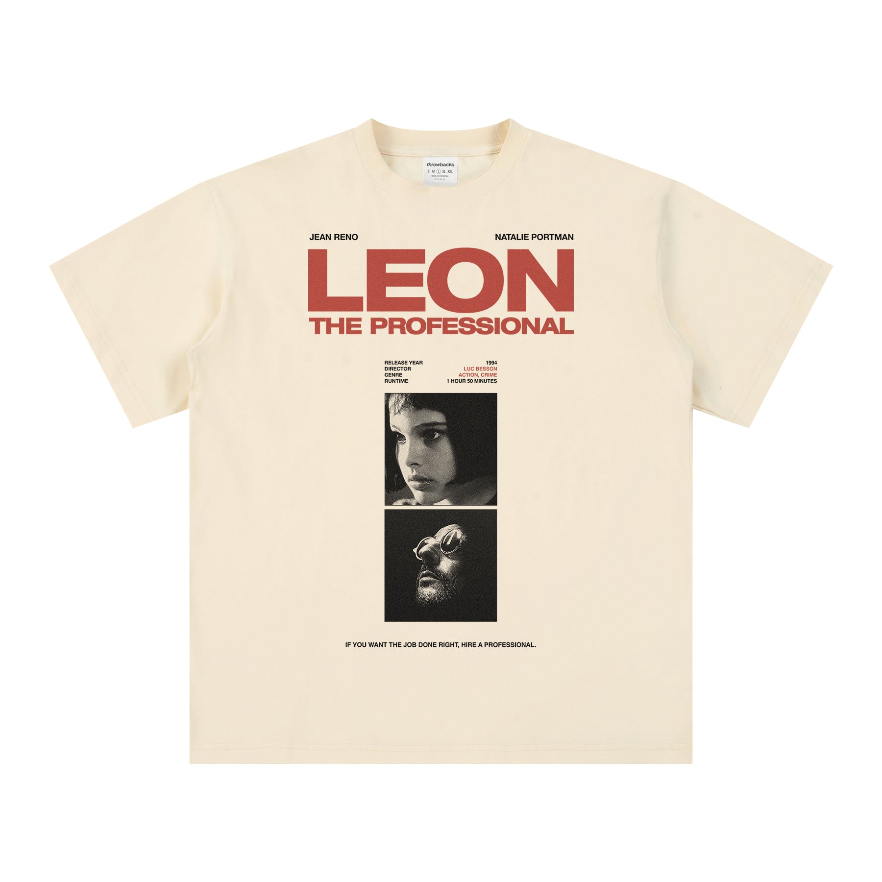 Beige and red Leon the Professional vintage 90's movie graphic tee shirt