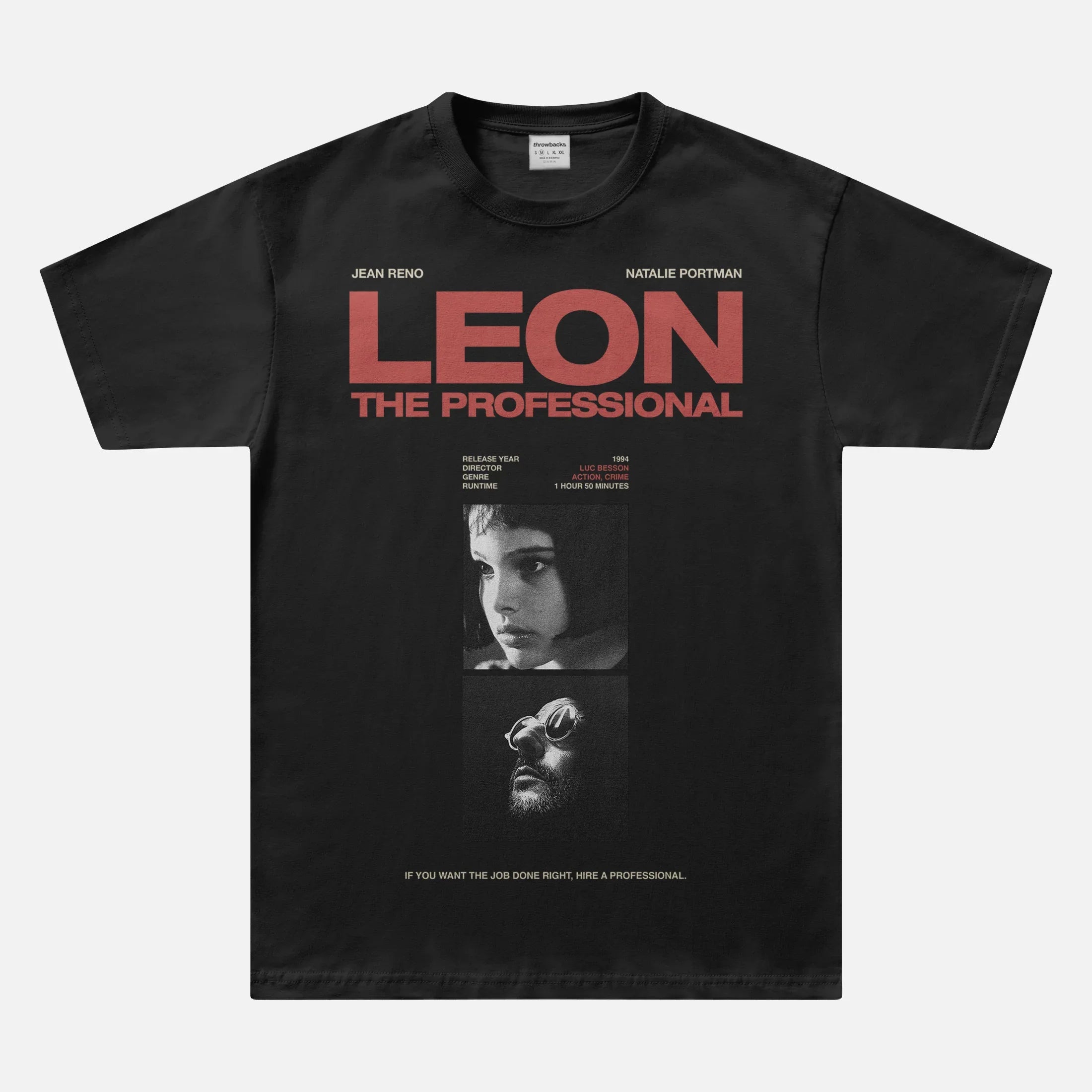 Black streetwear-style Leon the Professional vintage 90's movie graphic tee shirt