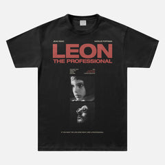Black streetwear-style Leon the Professional vintage 90's movie graphic tee shirt