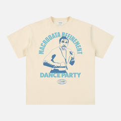 Severance Apple TV Show graphic tee, funny Lumon Macrodata Refinement Mr Milchick dance party promo t-shirt merch