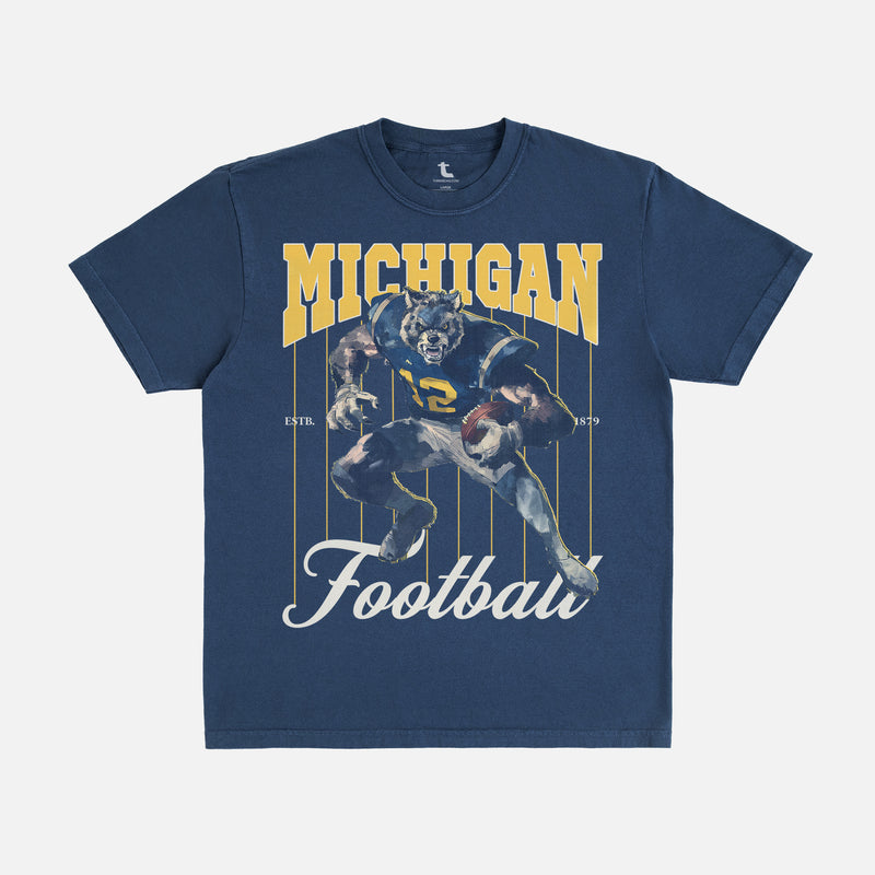comfort colors unisex navy and maize michigan wolverines college football graphic tee for men and women