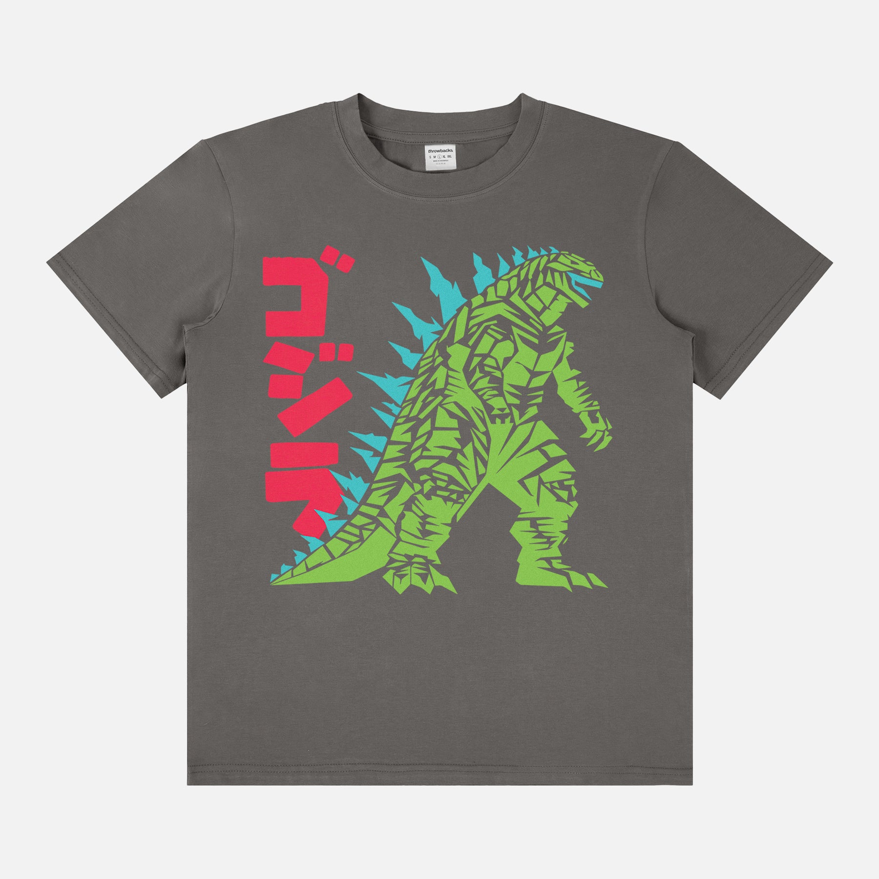 Retro lightweight dark grey Godzilla Minus One japanese movie graphic tee with minimal art on unisex t-shirt