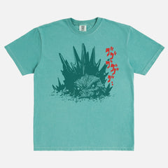Godzilla Minus One t-shirt, grunge  washed green comfort colors Japanese movie poster art graphic tee shirt