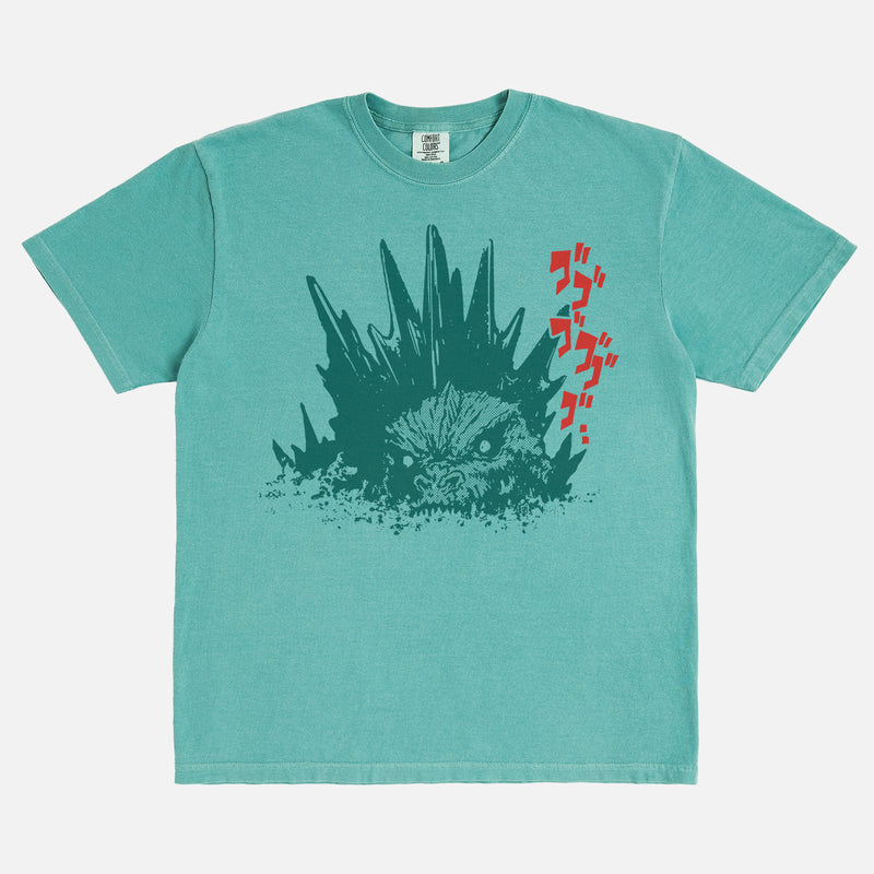 Godzilla Minus One t-shirt, grunge  washed green comfort colors Japanese movie poster art graphic tee shirt