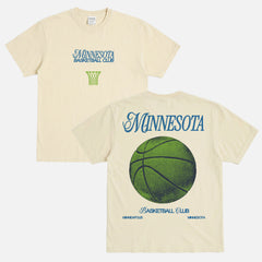 Minnesota Timberwolves graphic tee with vintage front and back streetwear print on a unisex off white comfort colors t-shirt